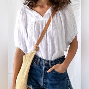 Michael Stars White double gauze Blouse